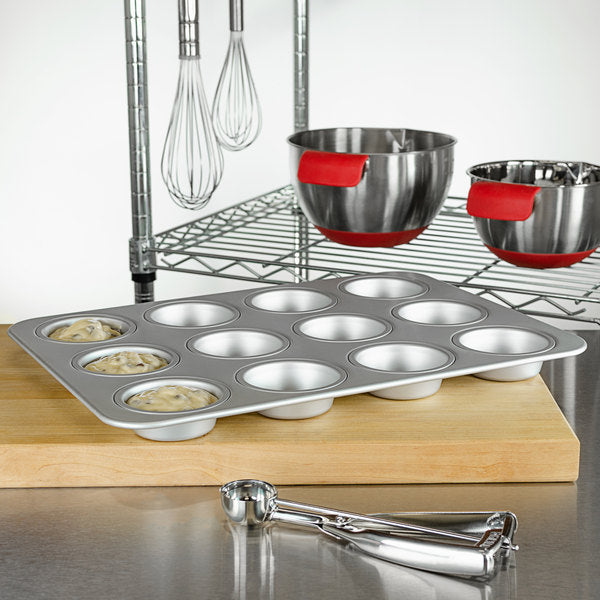 Muffin Pan Set of 2 Stainless Steel Cupcake Tin Pans with 12